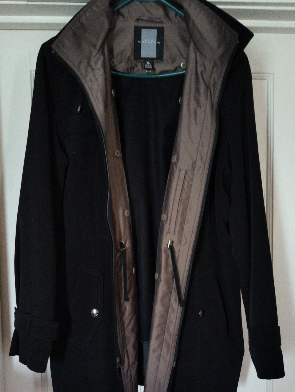 Unbranded Women's Black Coat with Taupe Lining